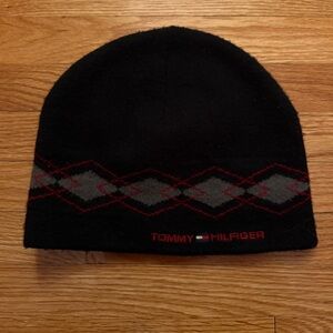 Tommy Hilfiger Black Toque with Red and grey pattern O/S